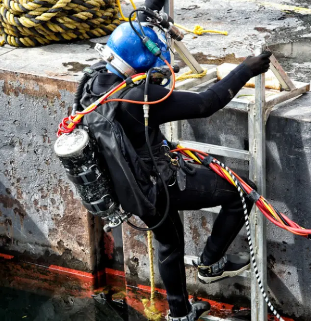 Marine construction crew member